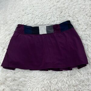 Lululemon Run: Pace Setter Skirt Plum / Pow Stripe Angel Wing